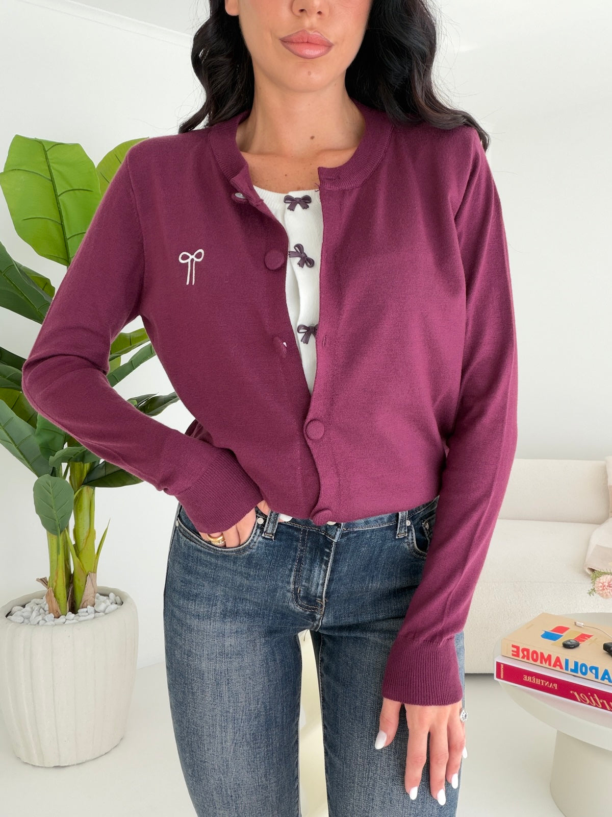 91232-CARDIGAN FIOCCHI WINE