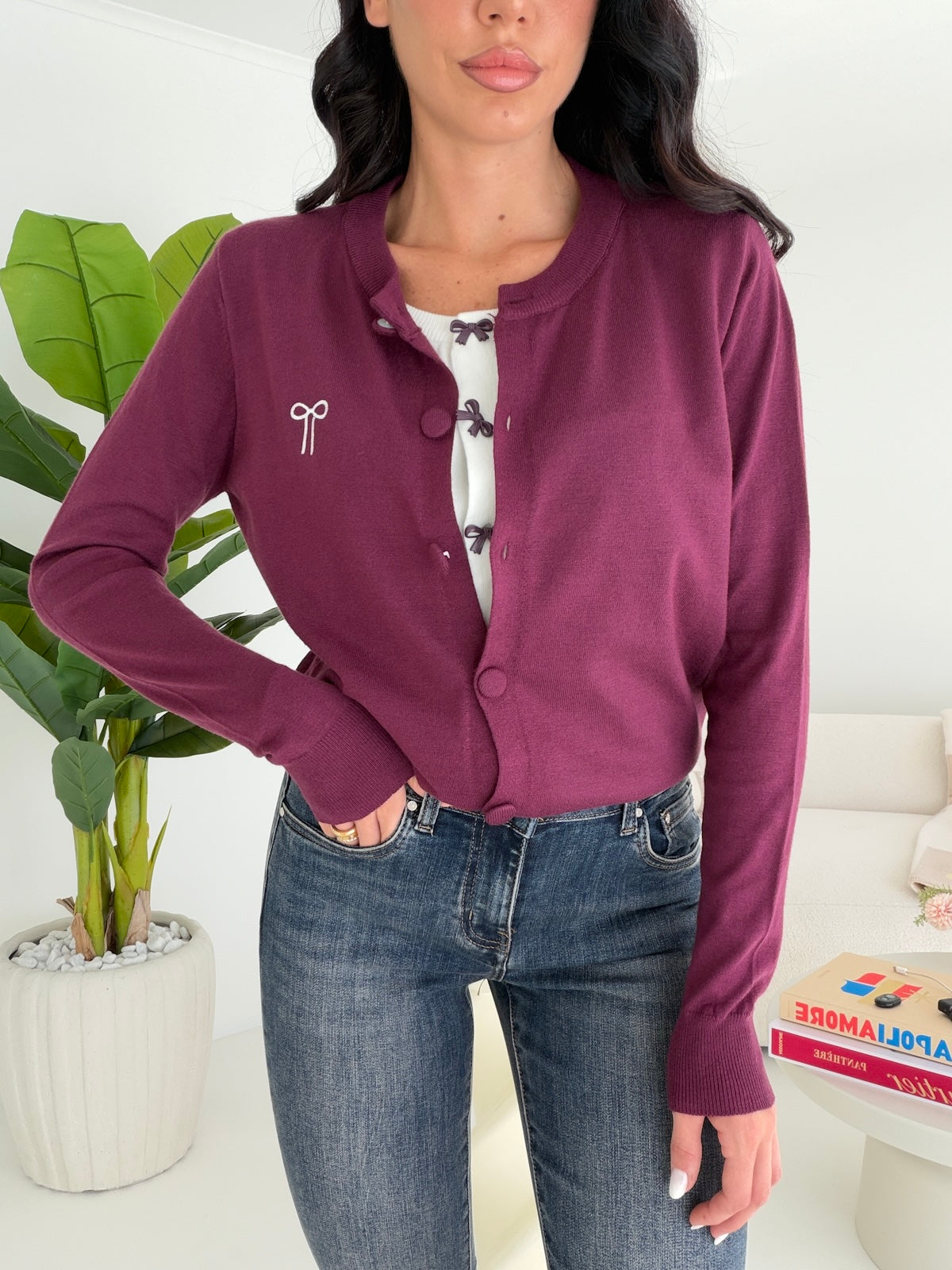 91232-CARDIGAN FIOCCHI WINE