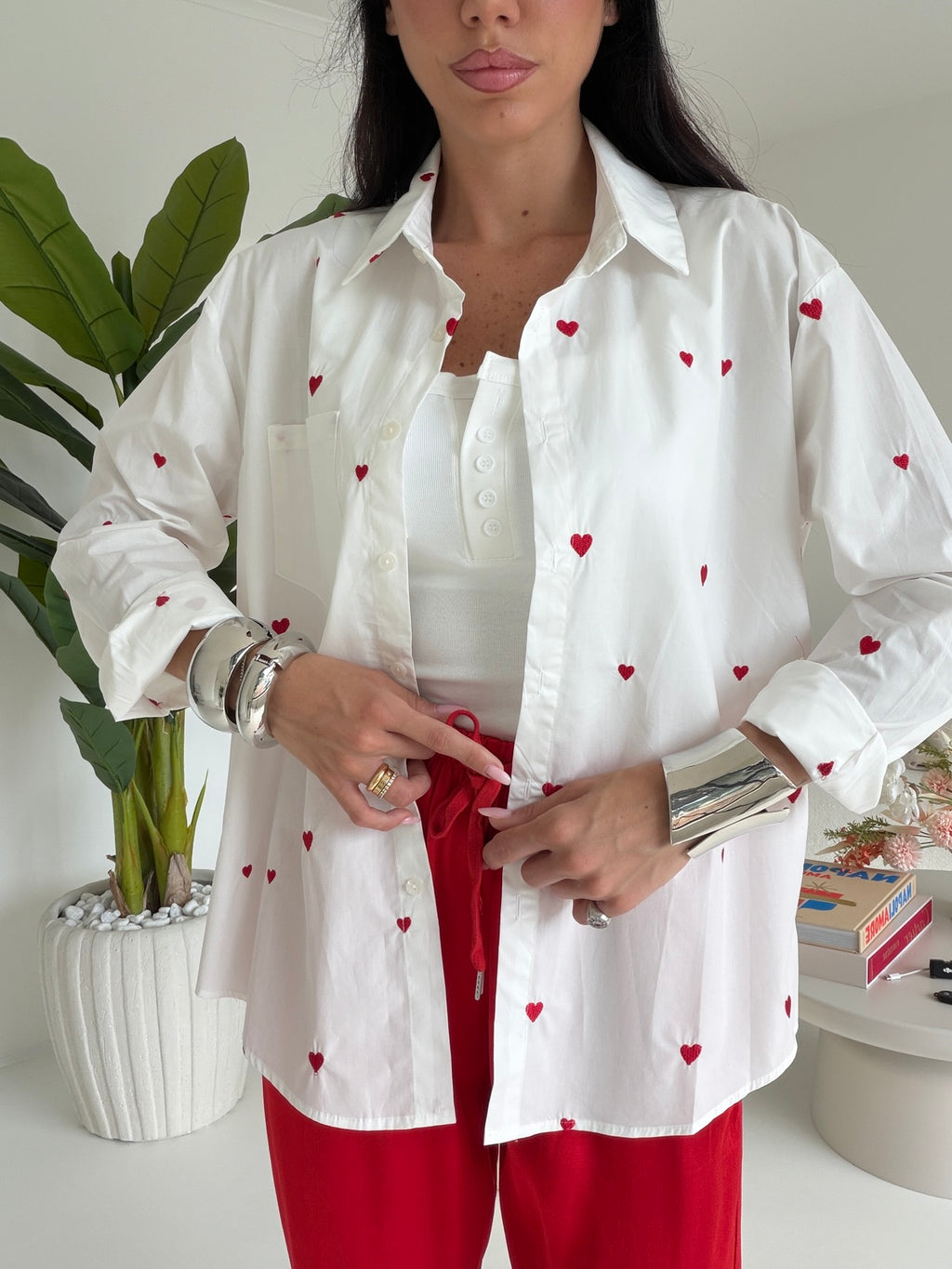 17195-C-CAMICIA CUORICINI MILK