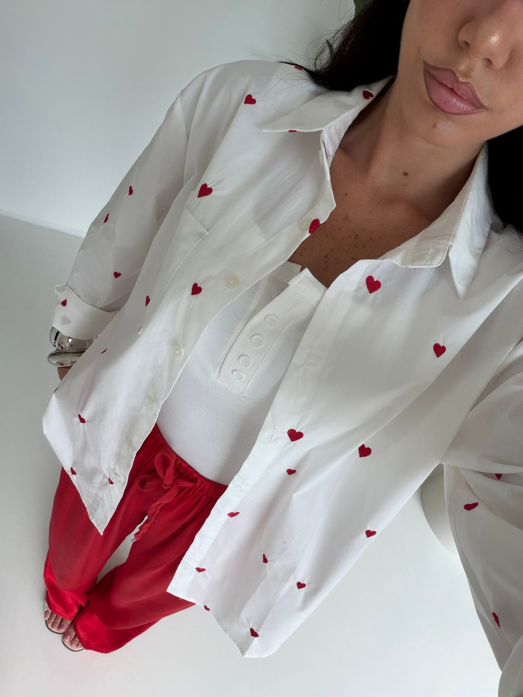 17195-C-CAMICIA CUORICINI MILK