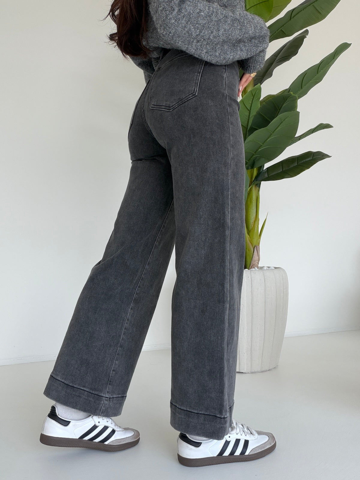 T6335-4-JEANS PALAZZO CROP+CINTURA GREY