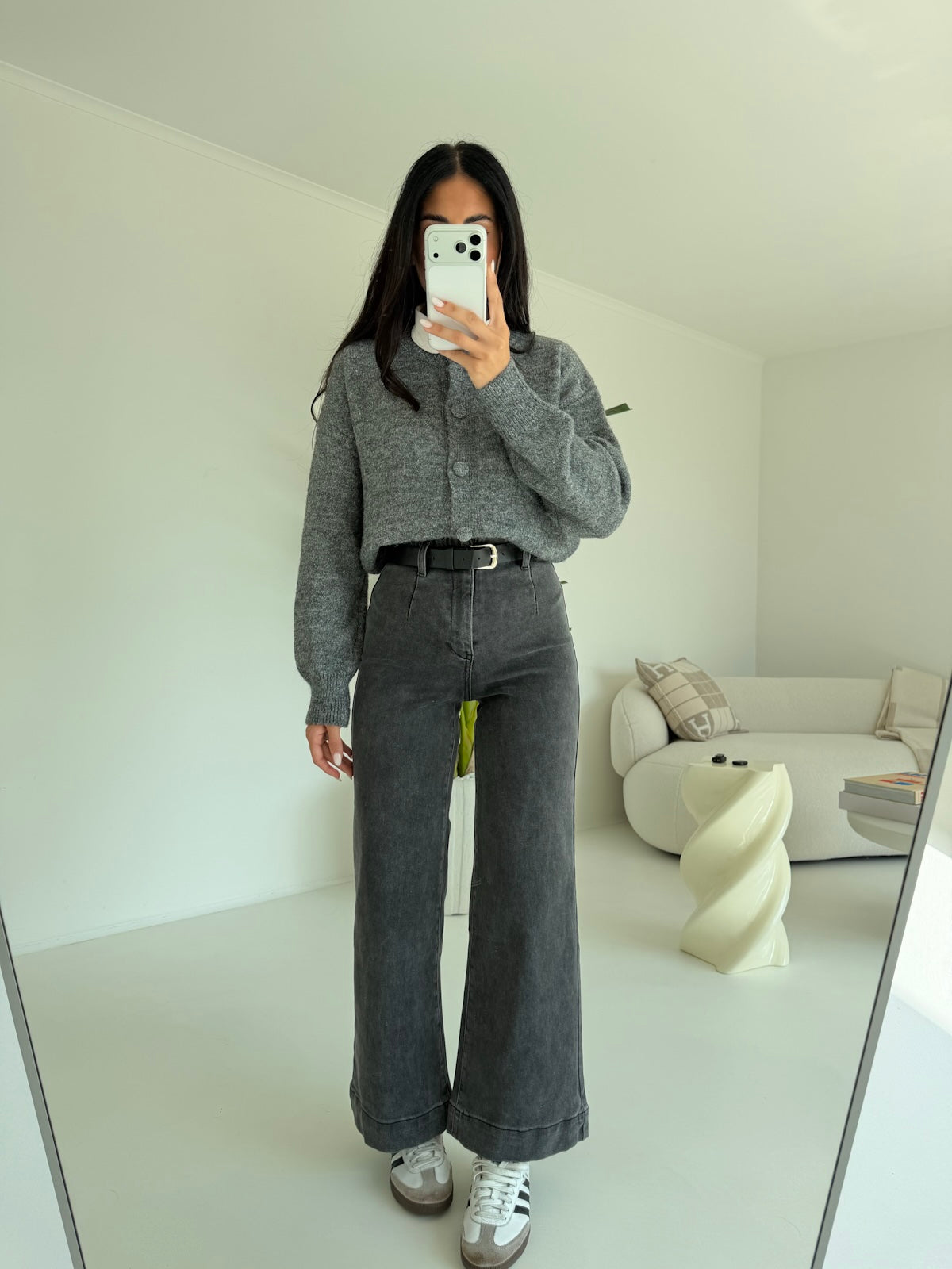 T6335-4-JEANS PALAZZO CROP+CINTURA GREY