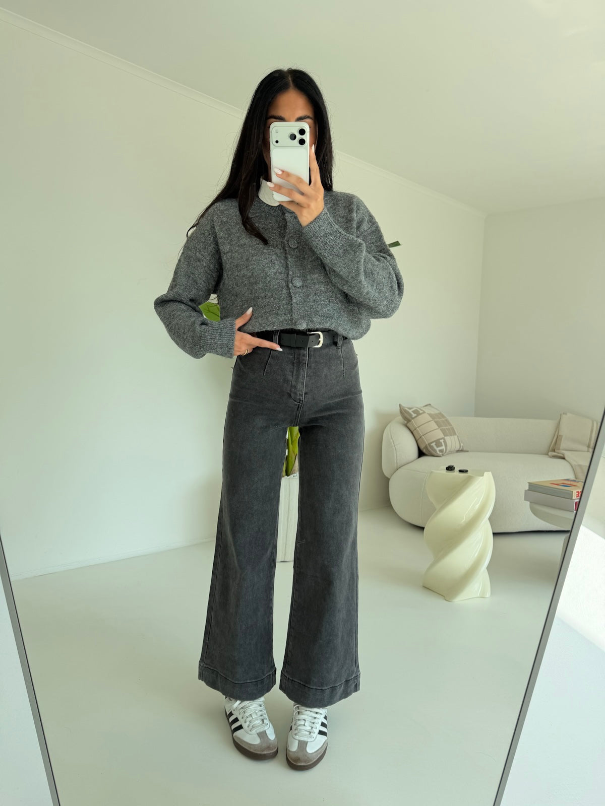 T6335-4-JEANS PALAZZO CROP+CINTURA GREY