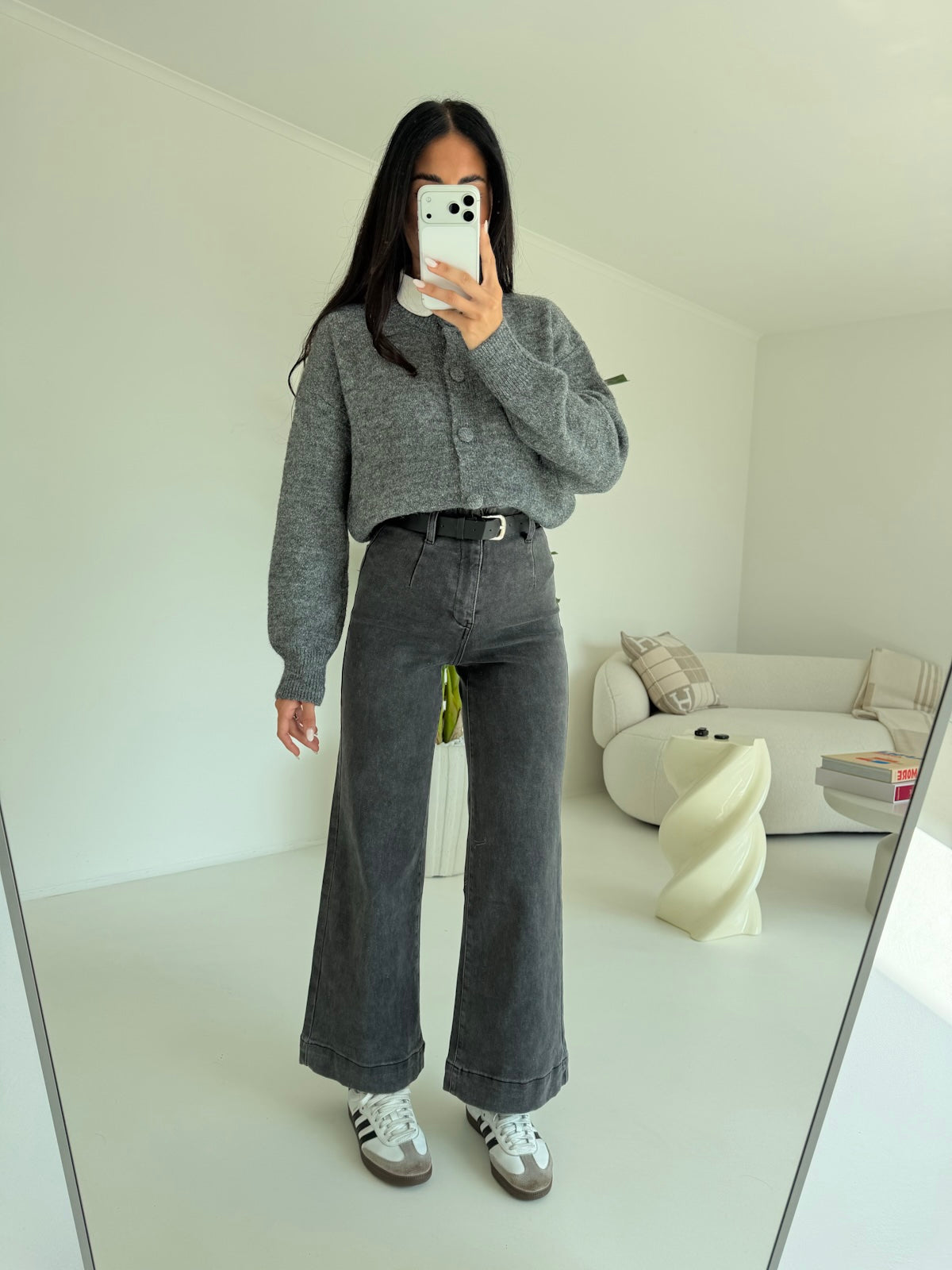 T6335-4-JEANS PALAZZO CROP+CINTURA GREY