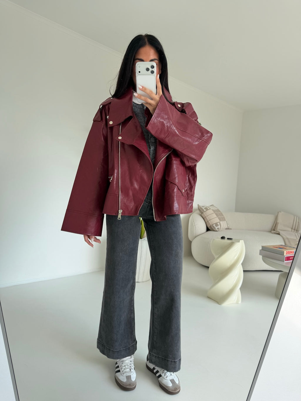 PU8020-1-BIKER ECOPELLE CHERRY