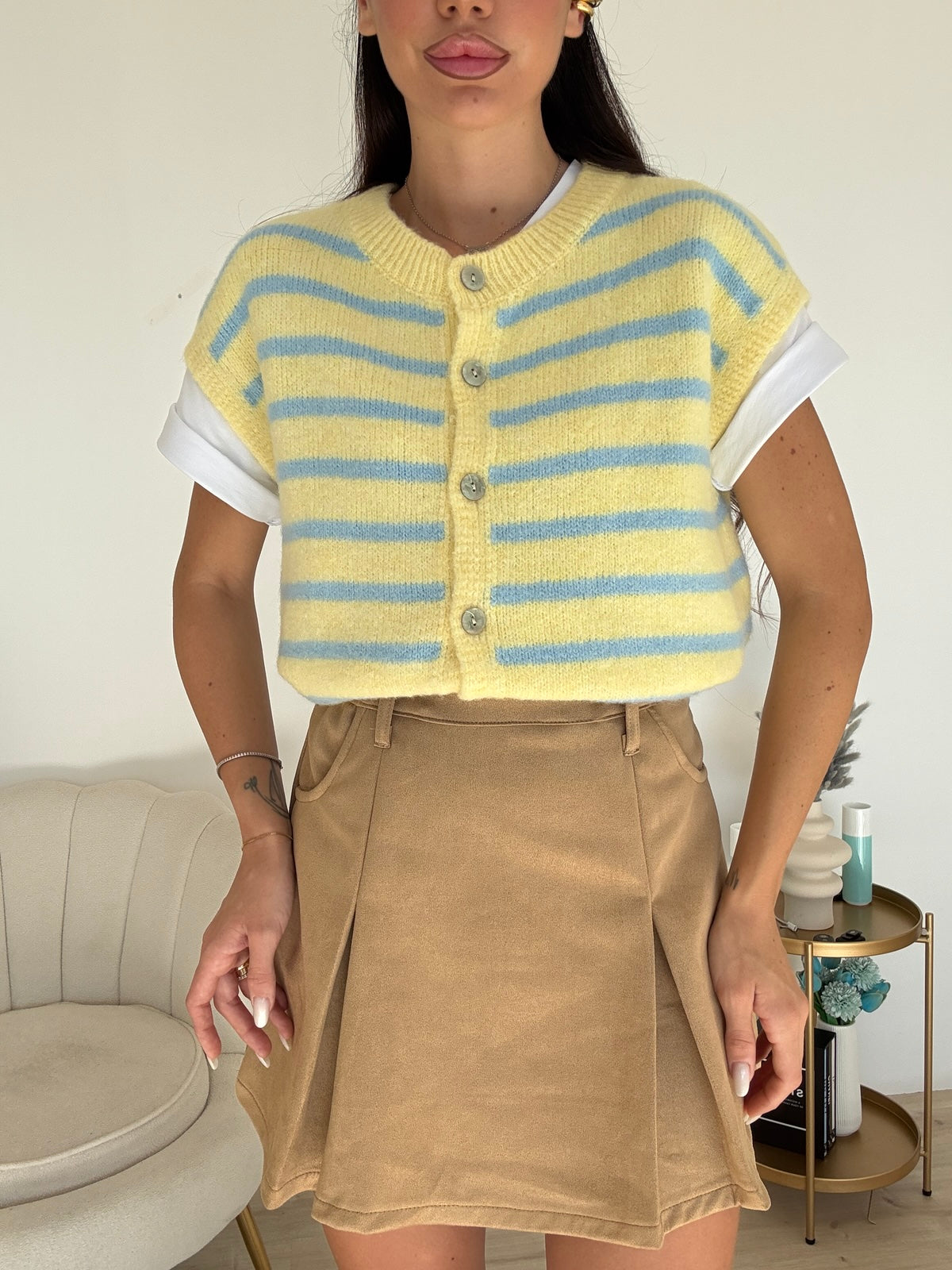 MINI GONNA IN SUEDE BISCOTTO