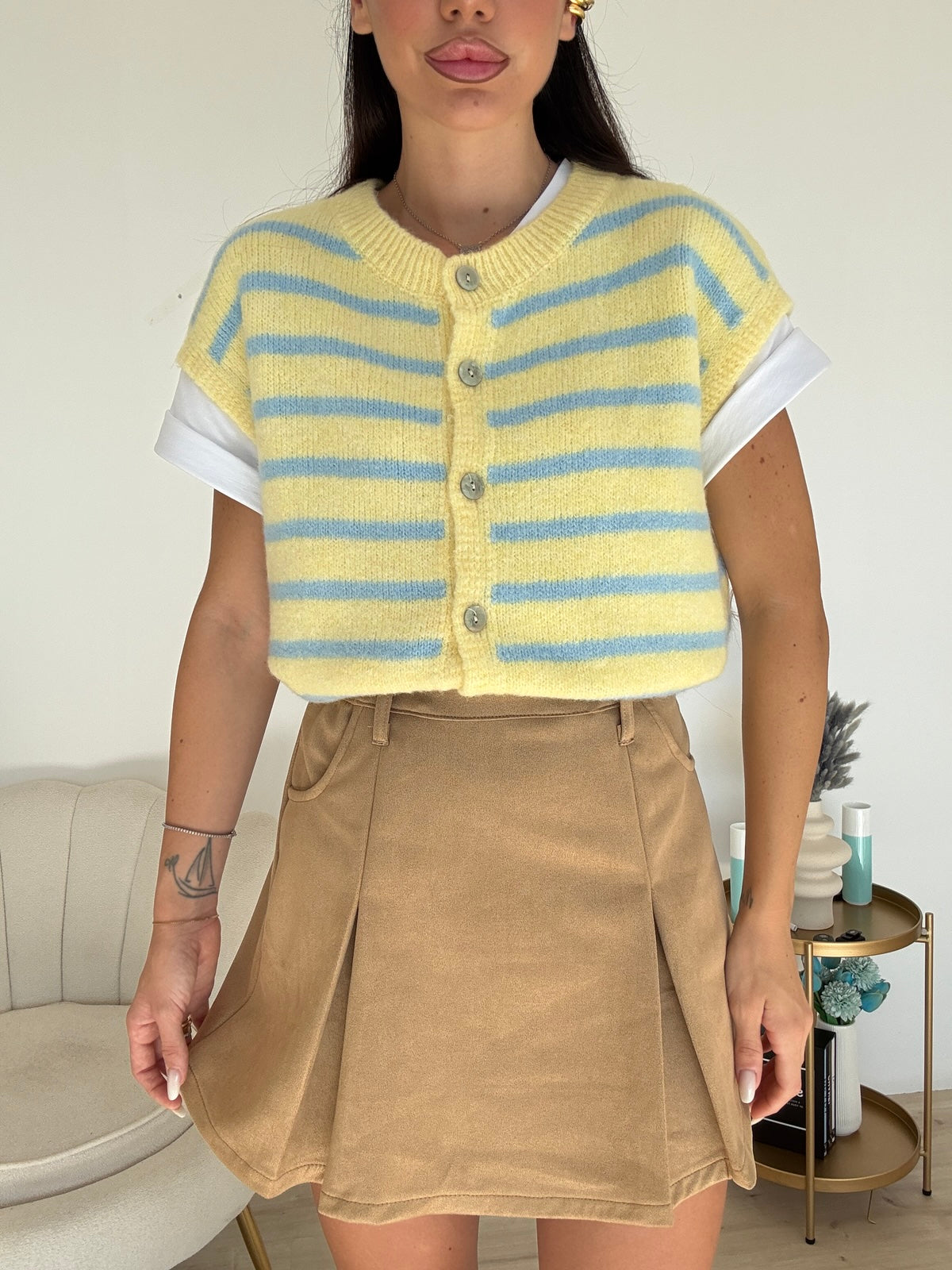 MINI GONNA IN SUEDE BISCOTTO