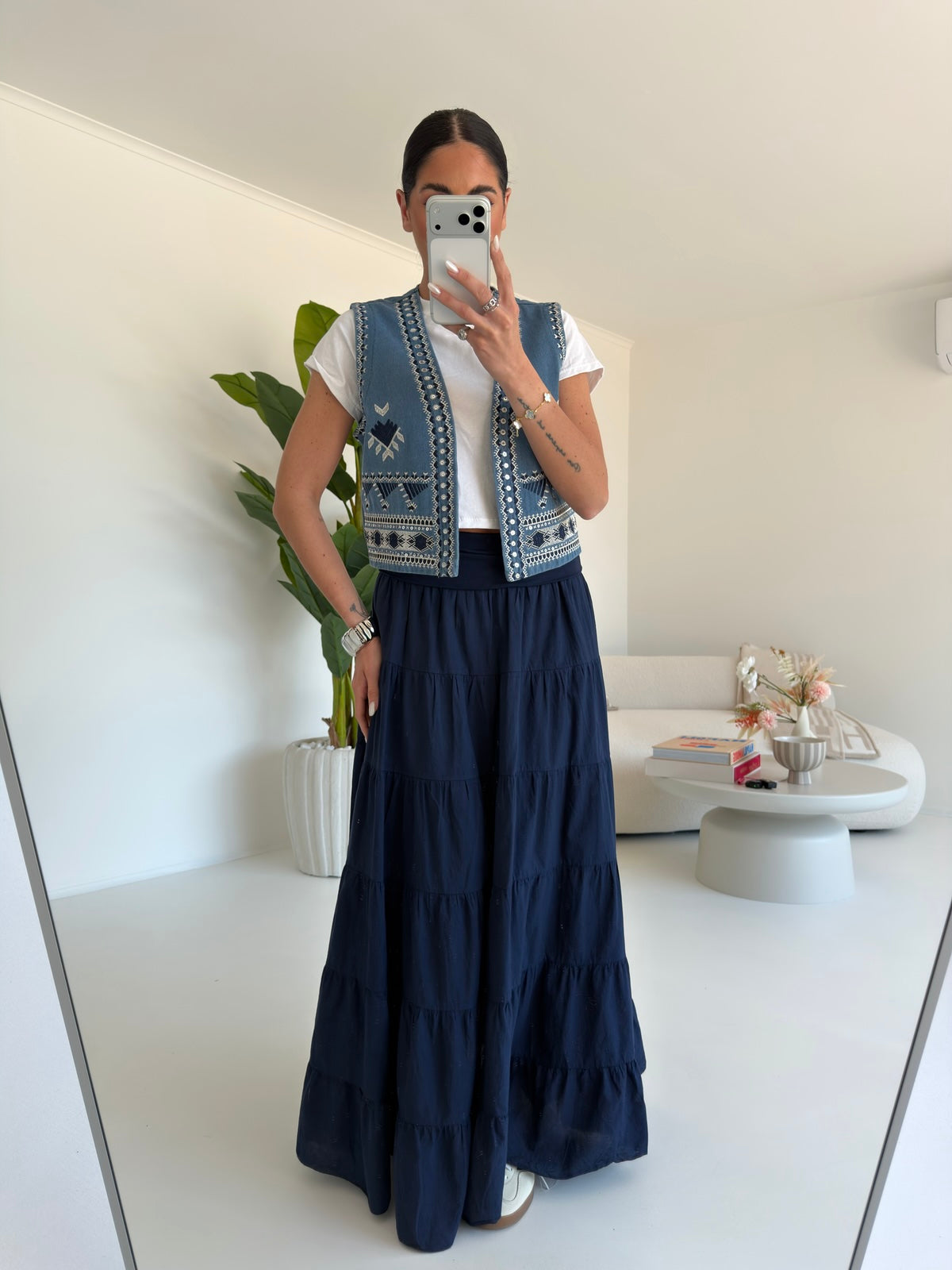 K842-GILET DENIM AZTECO