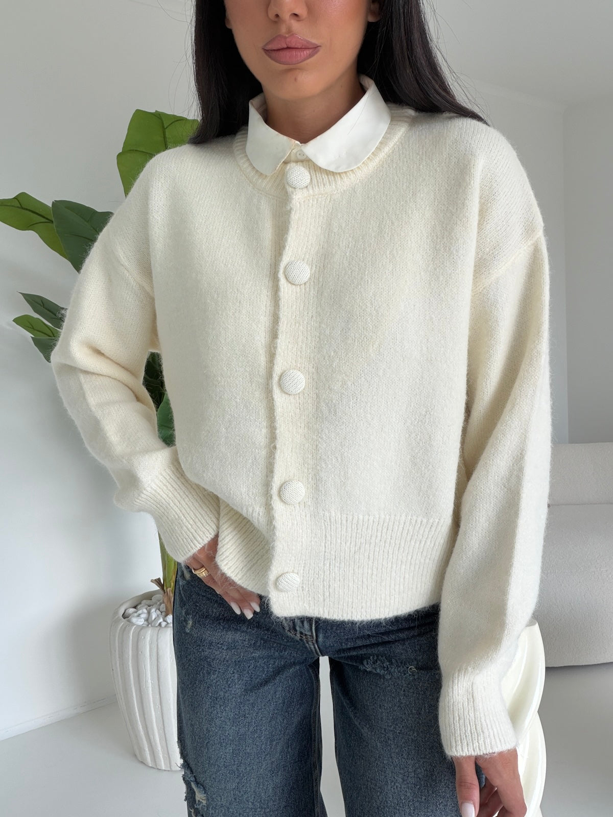 Y06049-CARDIGAN CONTACT BURRO