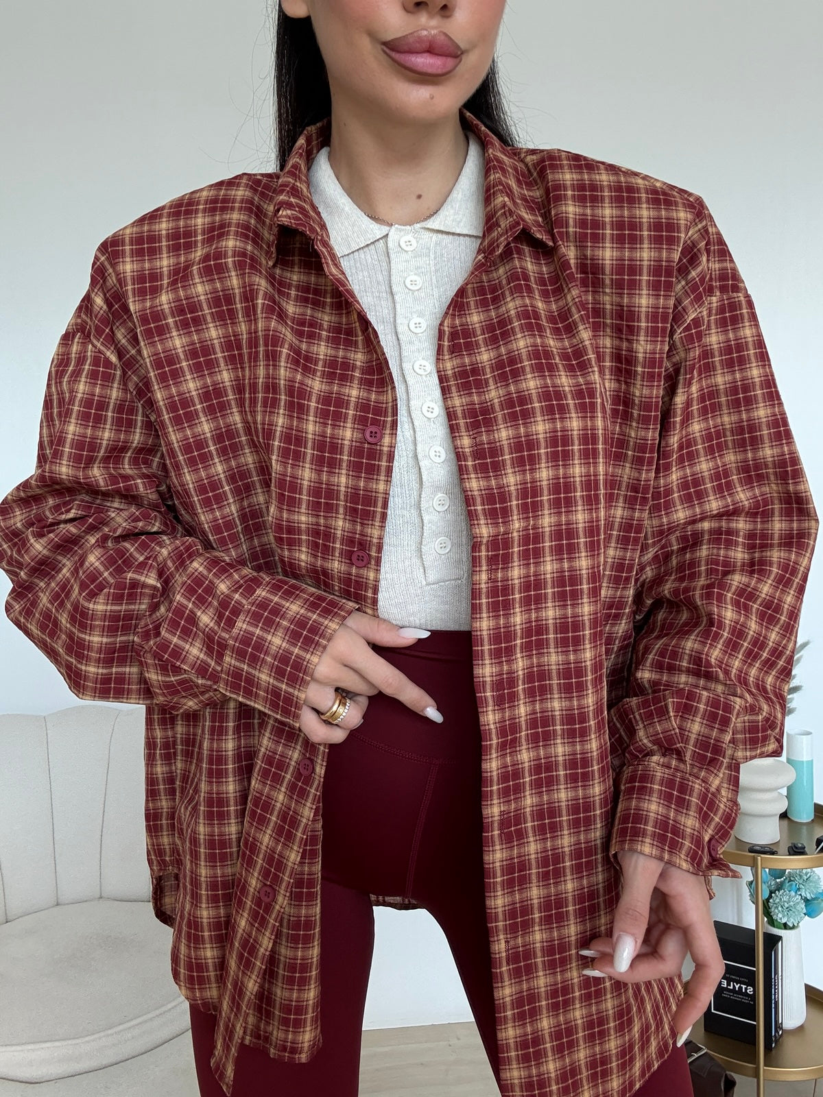 W42531-CAMICIA NEW ORLEANS CHERRY