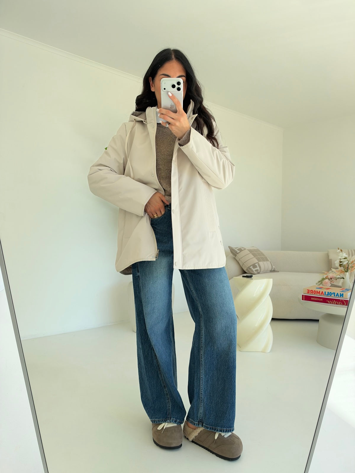AB879-3-MINI PARKA TAUPE