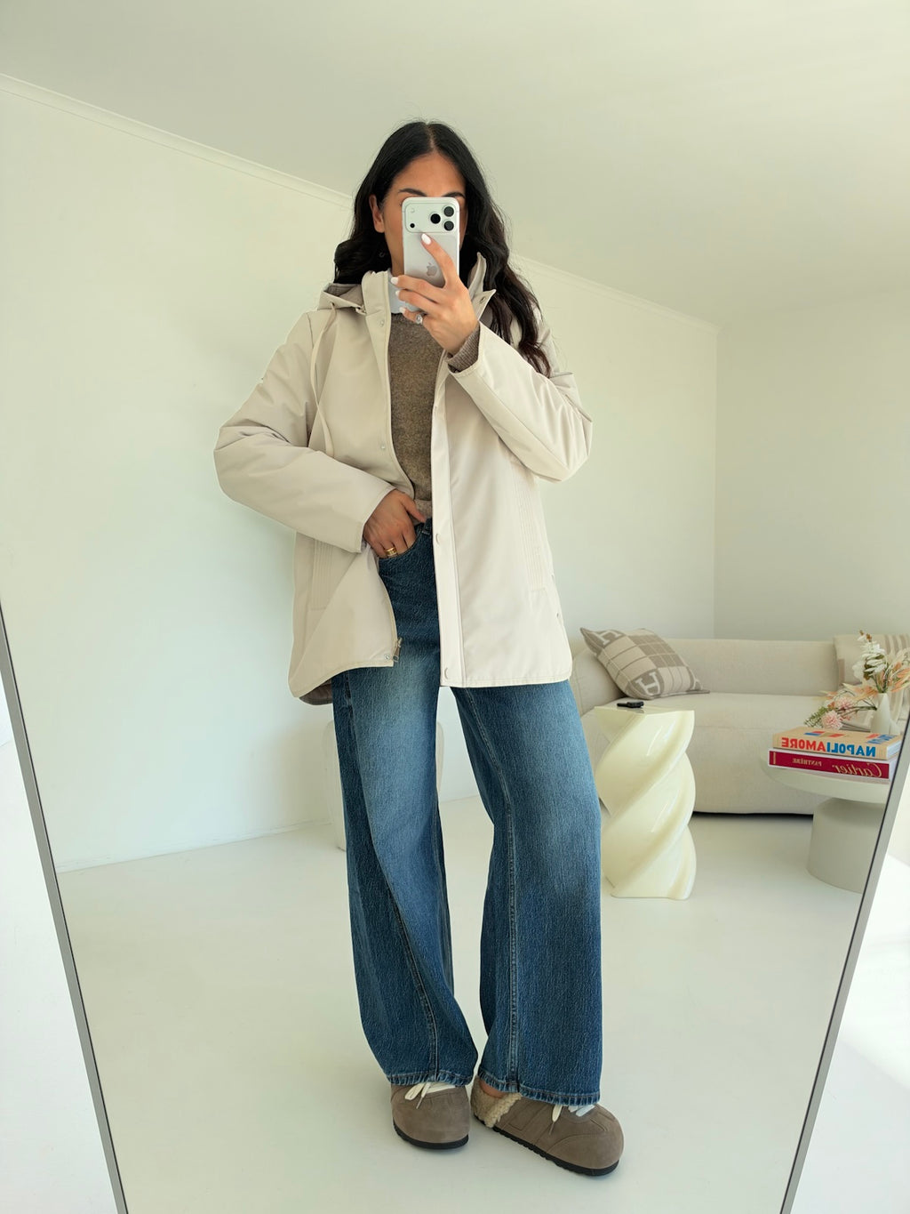 AB879-3-MINI PARKA TAUPE