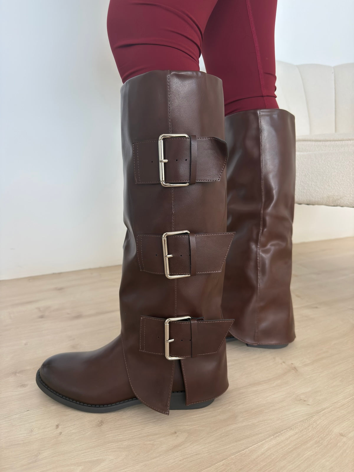 H2602-FIORELLA-STIVALE IN ECOPELLE CHOCO