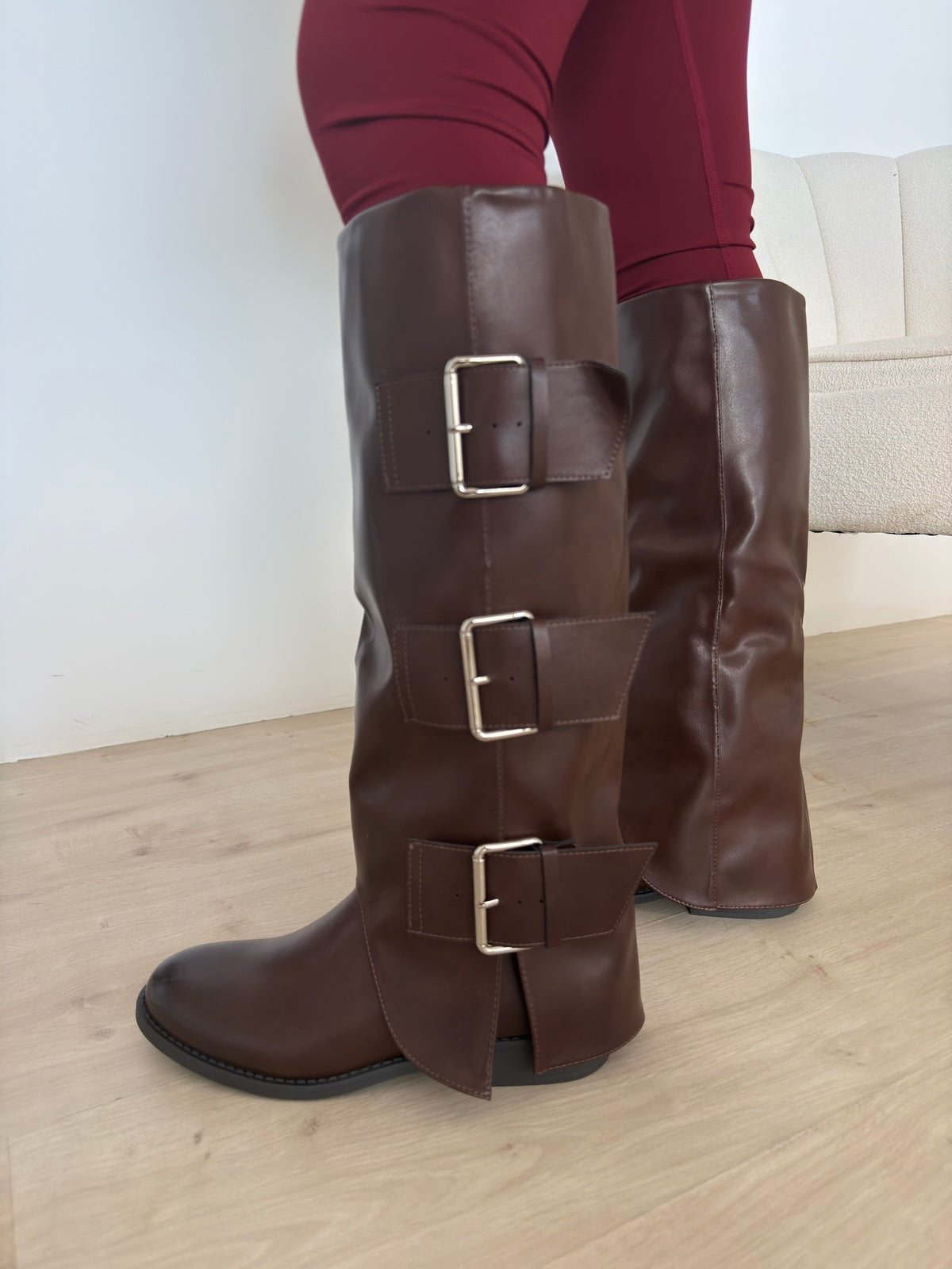 H2602-FIORELLA-STIVALE IN ECOPELLE CHOCO