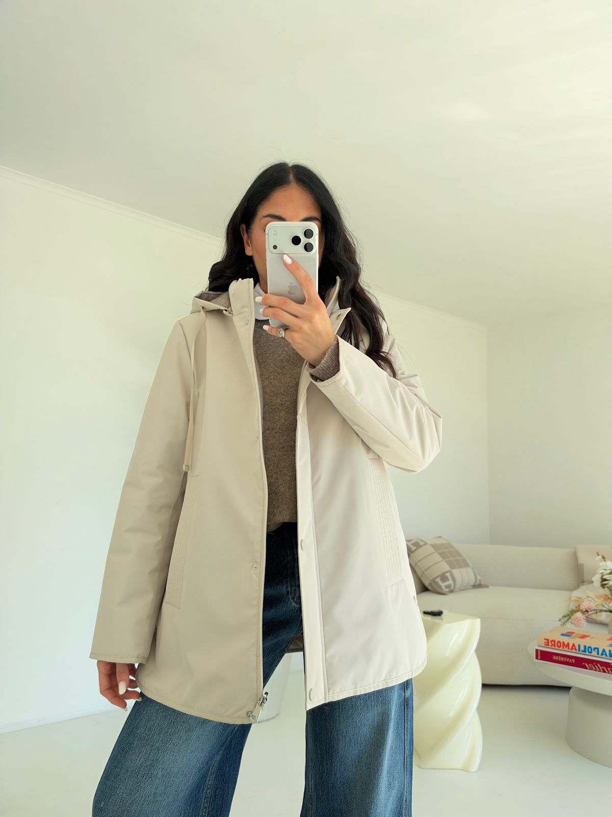 AB879-3-MINI PARKA TAUPE
