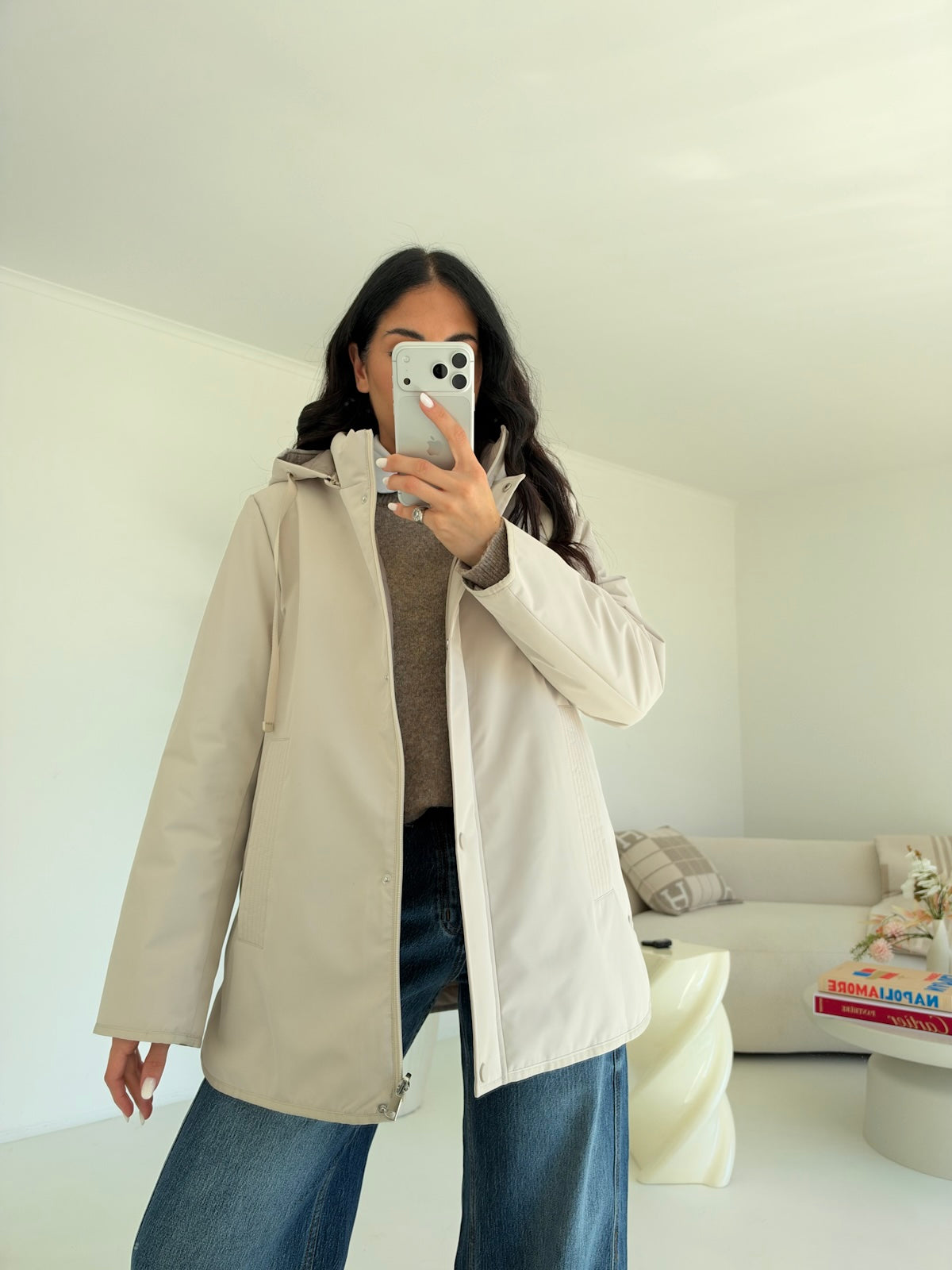 AB879-3-MINI PARKA TAUPE