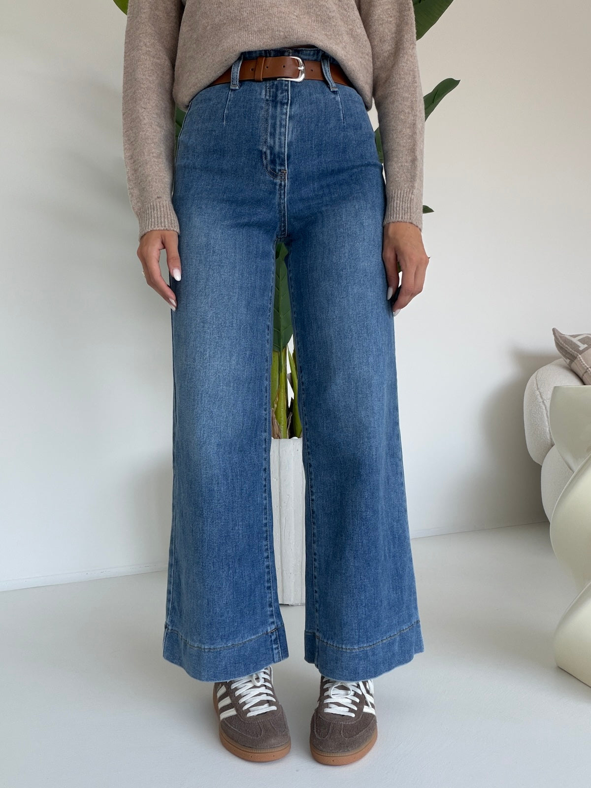 T6335-6-JEANS PALAZZO CROP+CINTURA DENIM