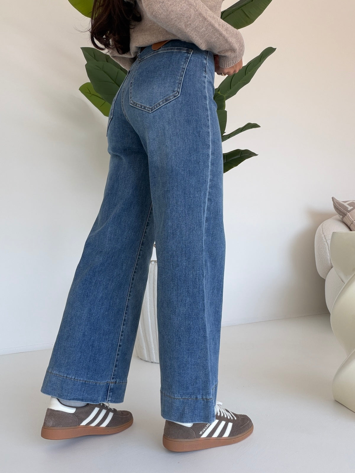 T6335-6-JEANS PALAZZO CROP+CINTURA DENIM