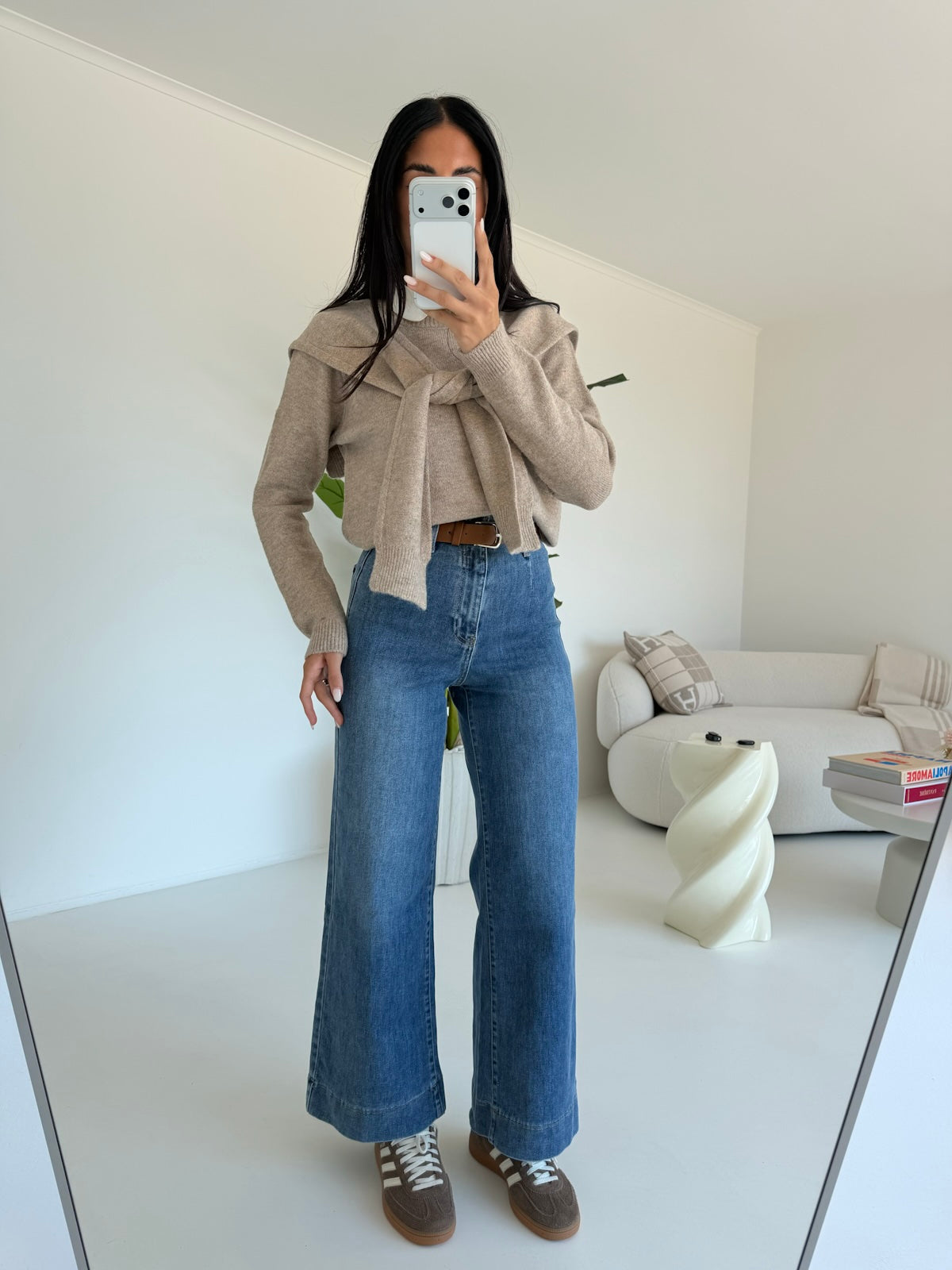 T6335-6-JEANS PALAZZO CROP+CINTURA DENIM