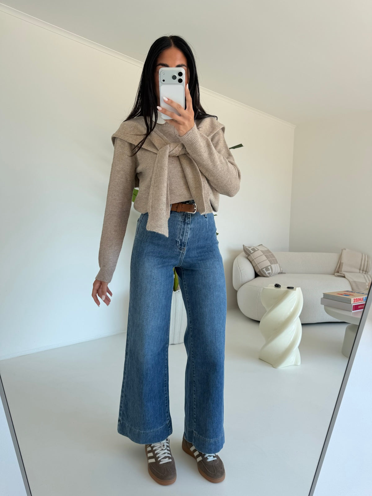 T6335-6-JEANS PALAZZO CROP+CINTURA DENIM