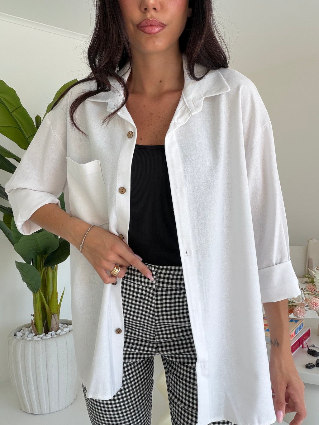 CAMICIA IN SIMIL LINO MILK