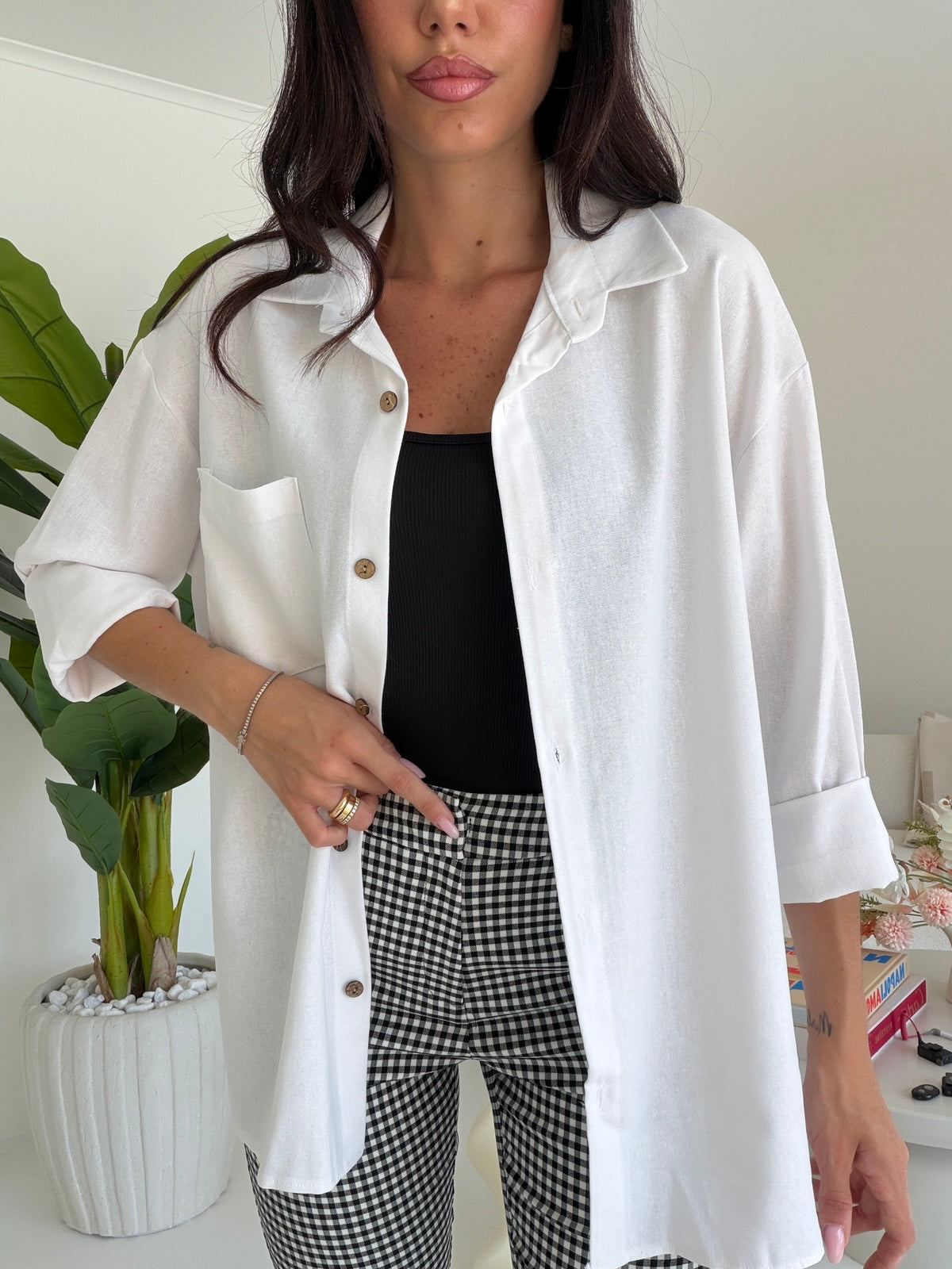 CAMICIA IN SIMIL LINO MILK