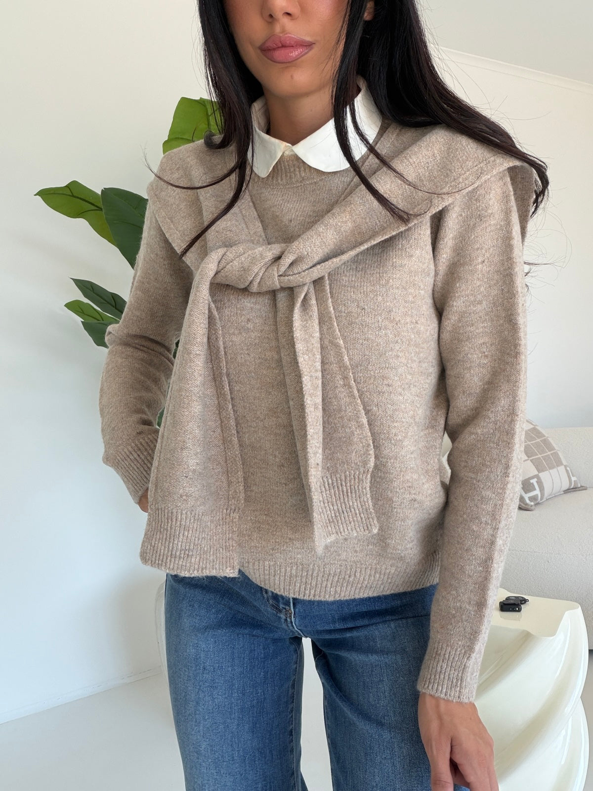 Y06091-PULL+COPRI SPALLE TAUPE