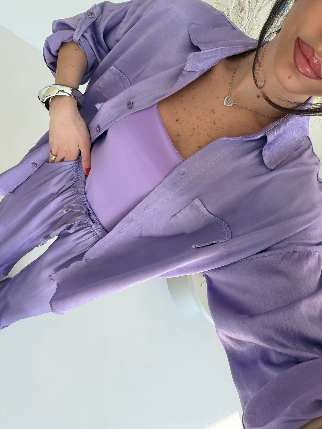 CAMICIA SATIN LILLA