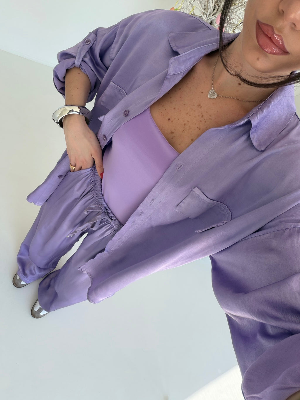 CAMICIA SATIN LILLA