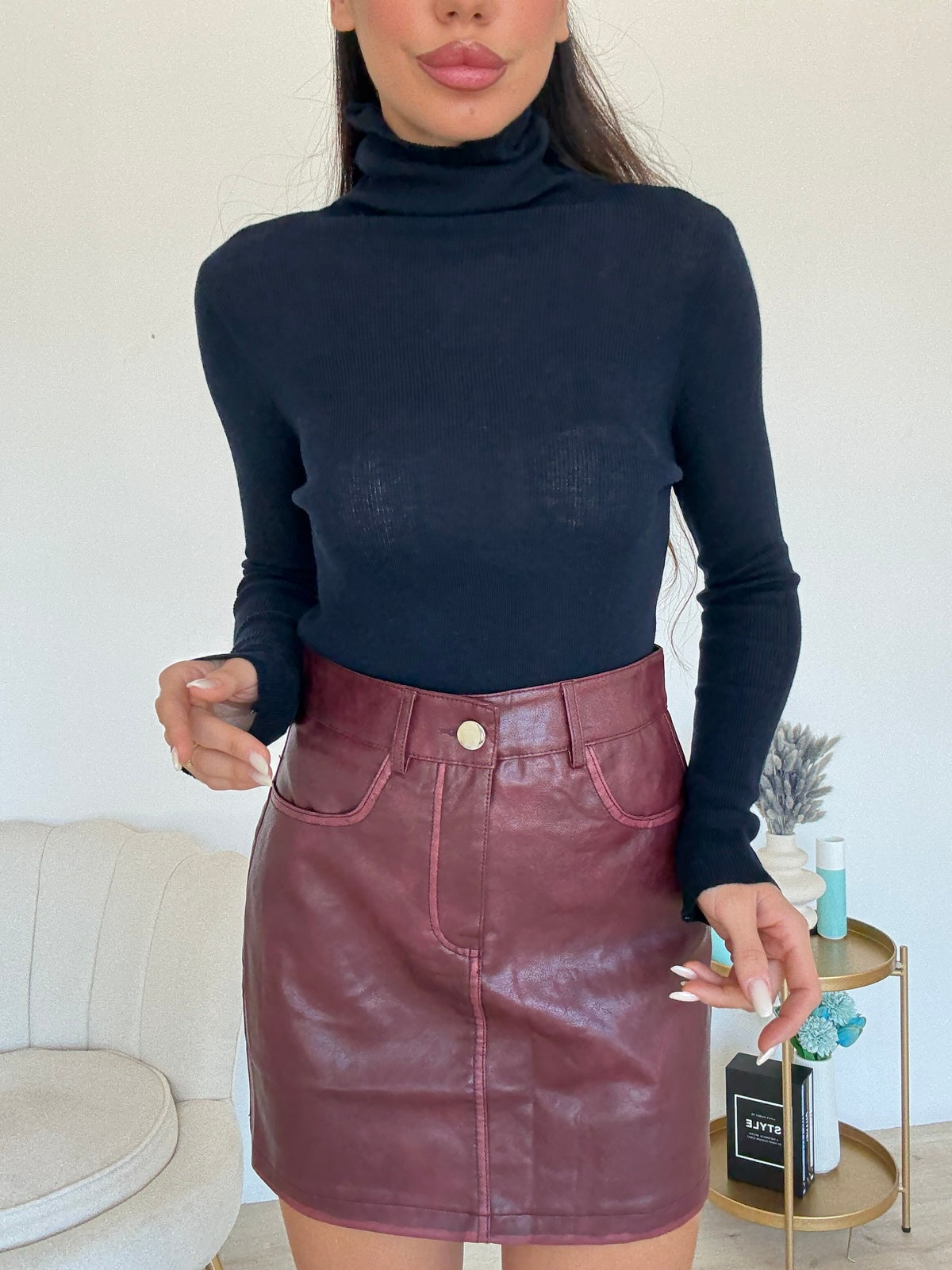 05887-MINI GONNA ELSA BORDEAUX