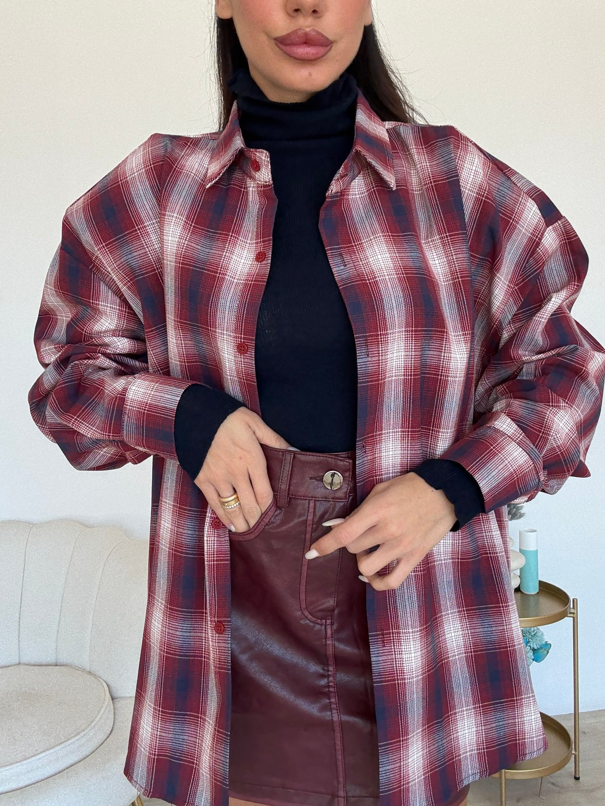 W44559-CAMICIA NEW ORLEANS BORDEAUX