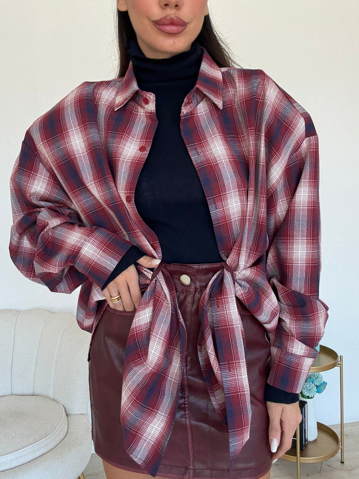 W44559-CAMICIA NEW ORLEANS BORDEAUX