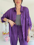 CAMICIA SATIN MELANZANA