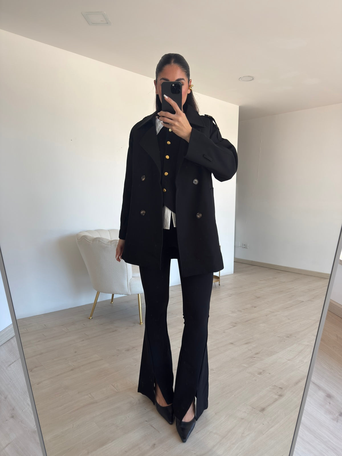 3062-GILET+CAMICIA MINA NERO