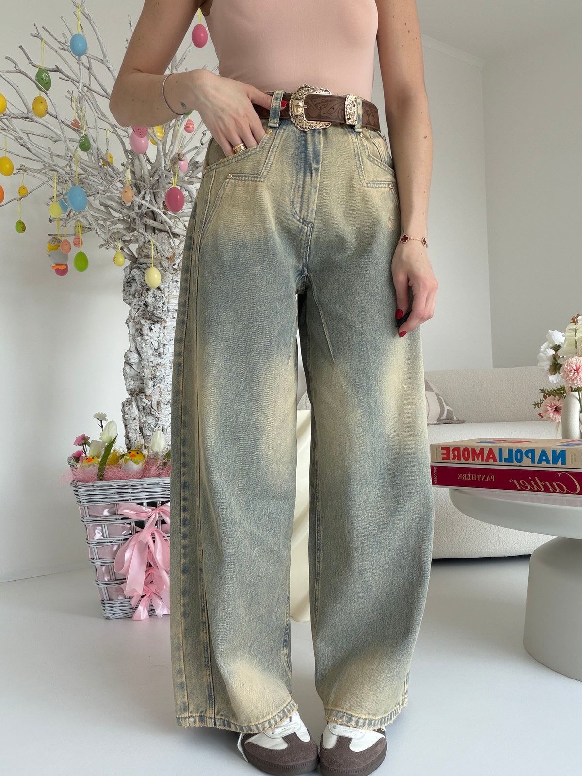 H5332-JEANS GAMBA MORBIDA HAPPY