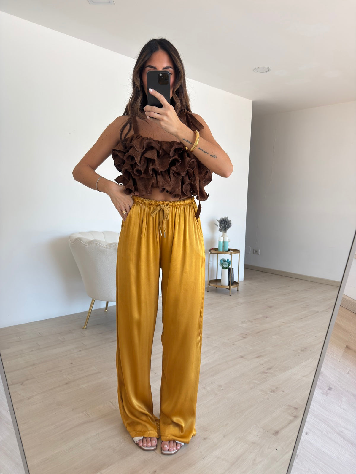PANTALONE SATIN OCRA