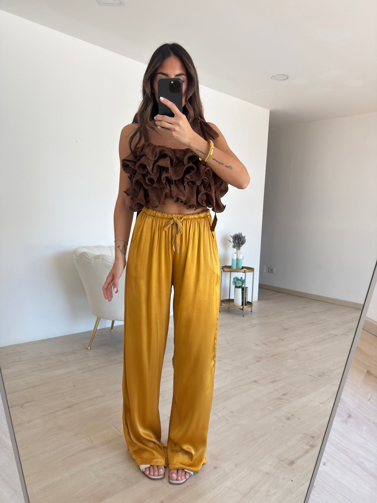 PANTALONE SATIN OCRA