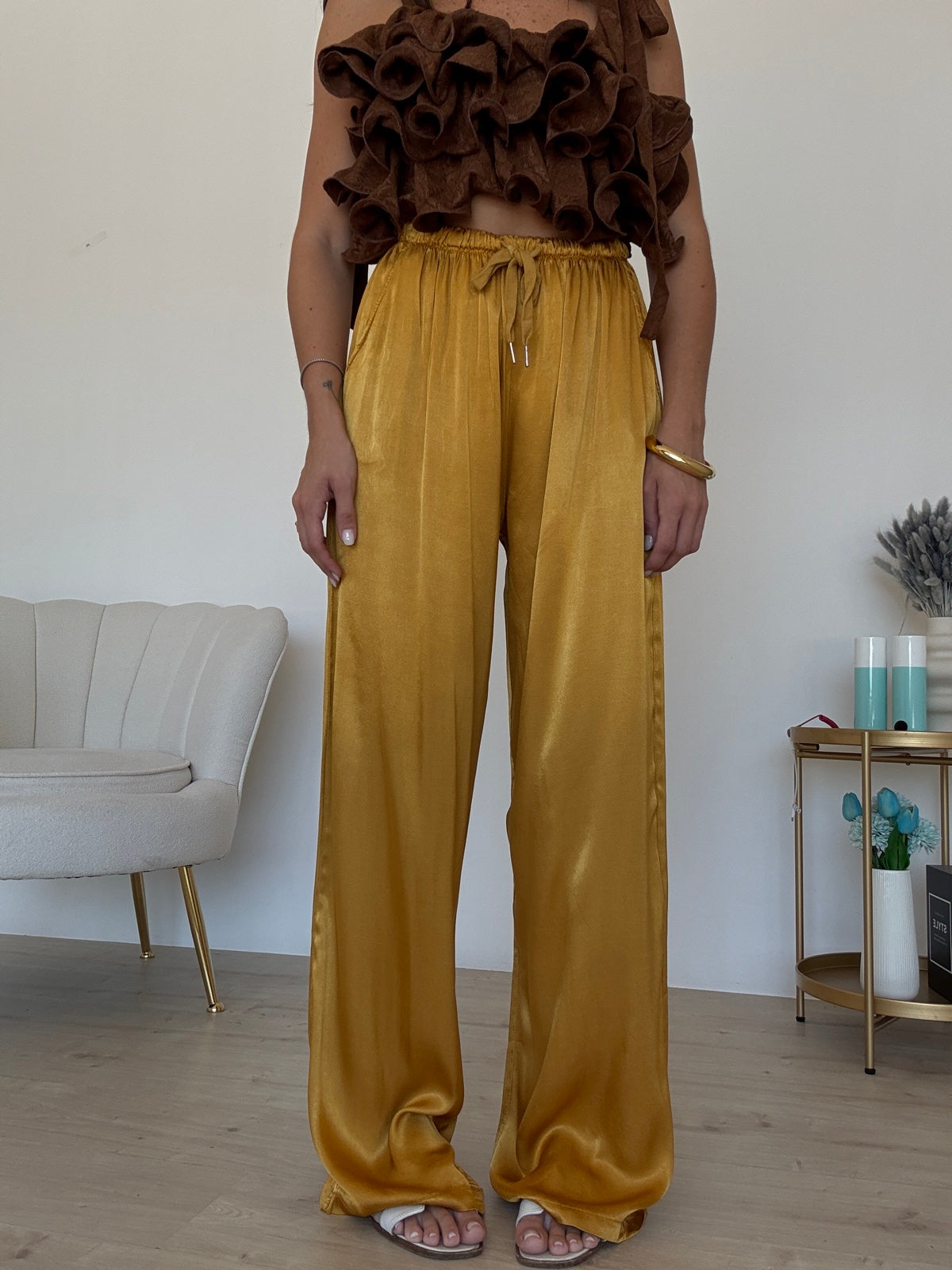 PANTALONE SATIN OCRA