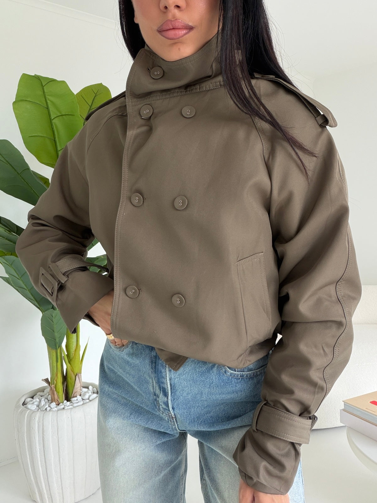 262175-MINI TRENCH AMBRA TAUPE