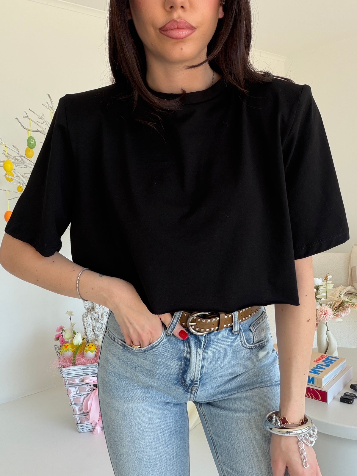 JW1906-T-SHIRT CROP NERA