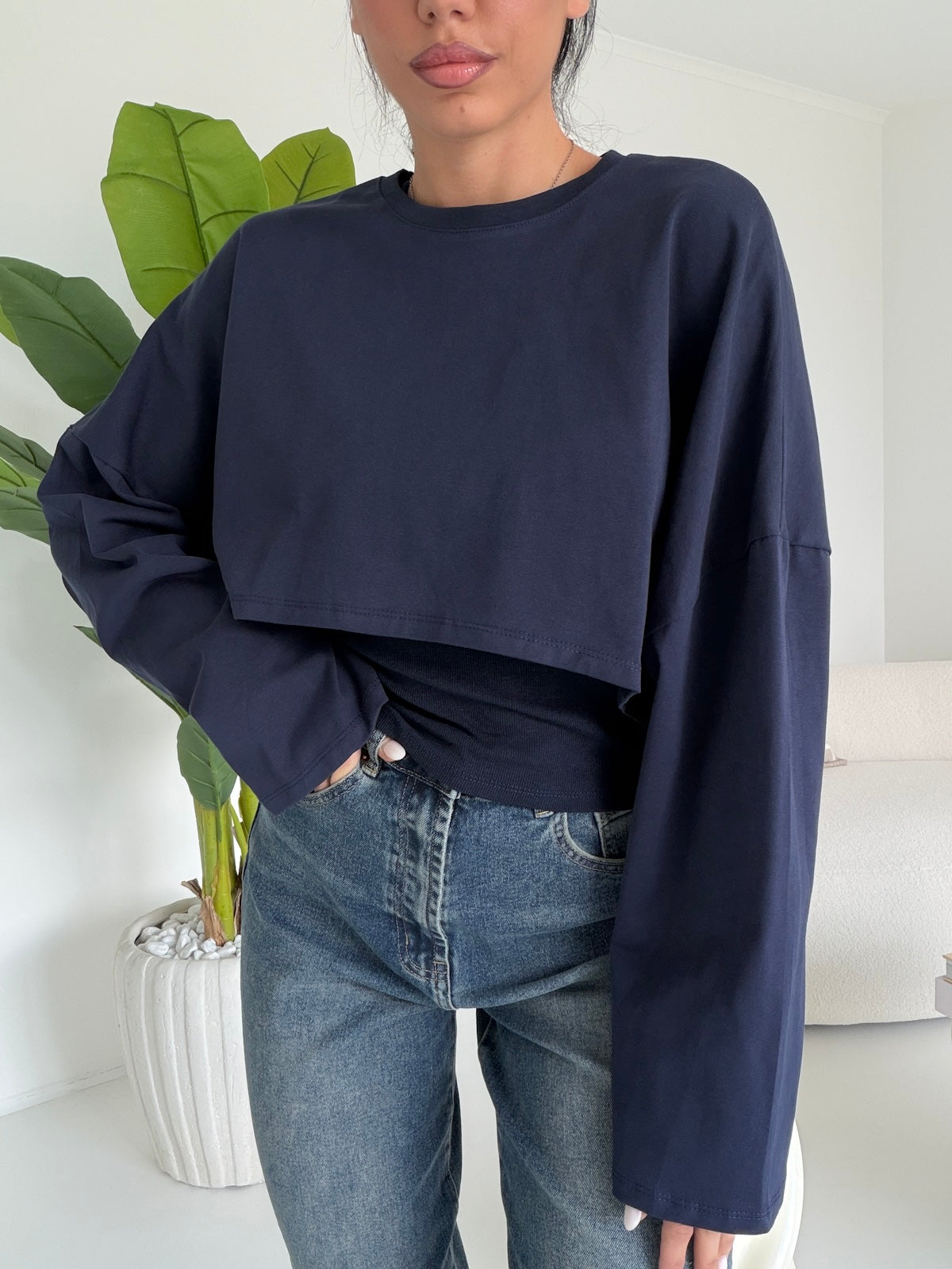 H66579AB-FELPA+CANOTTA NAVY