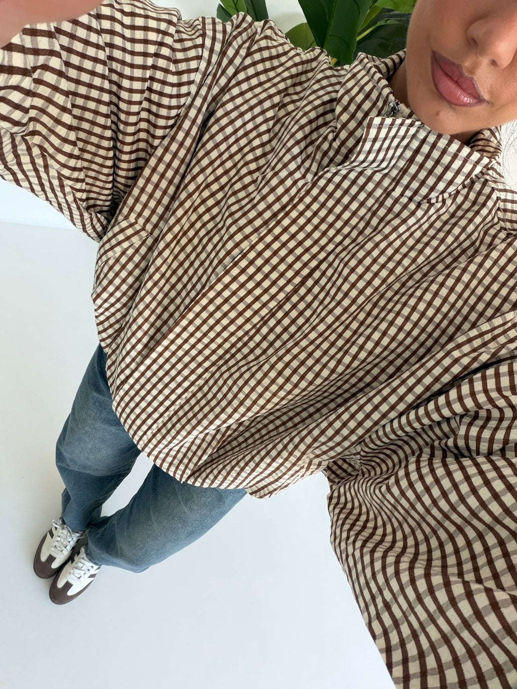 H4939-BOMBER QUADRETTI CHOCO