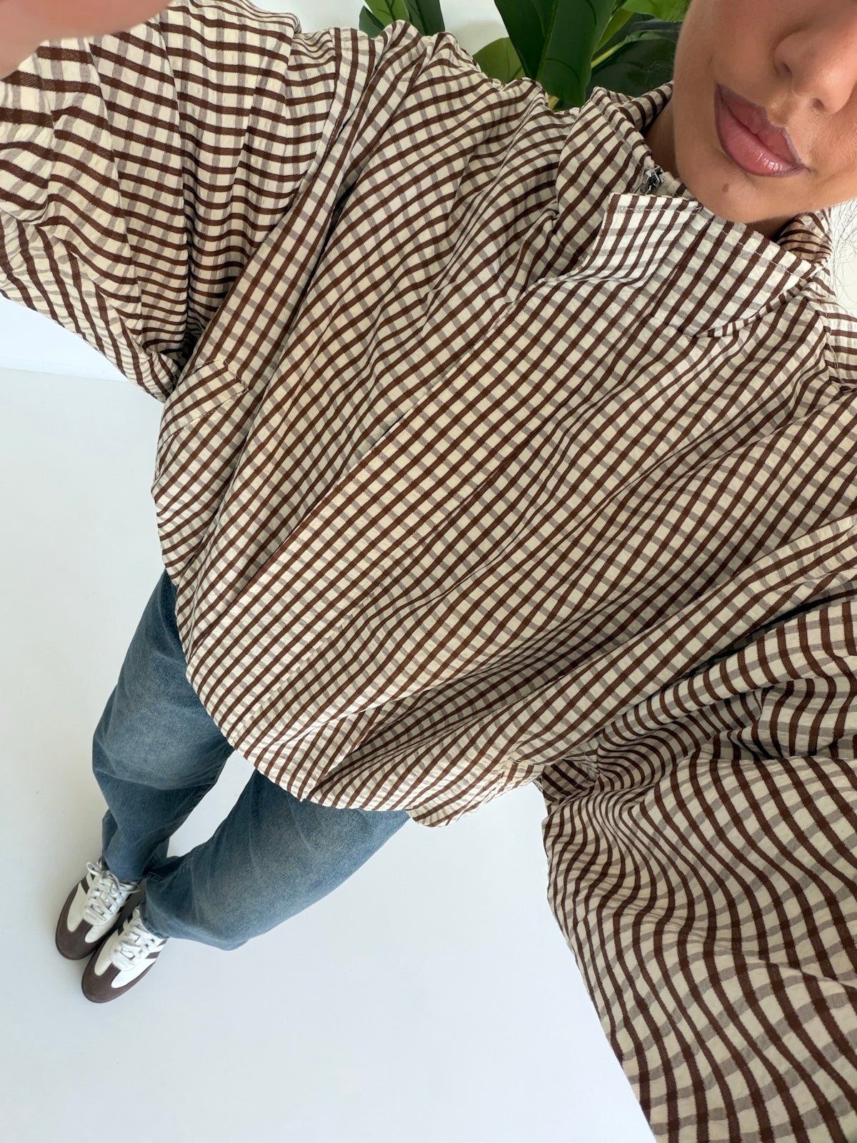 H4939-BOMBER QUADRETTI CHOCO