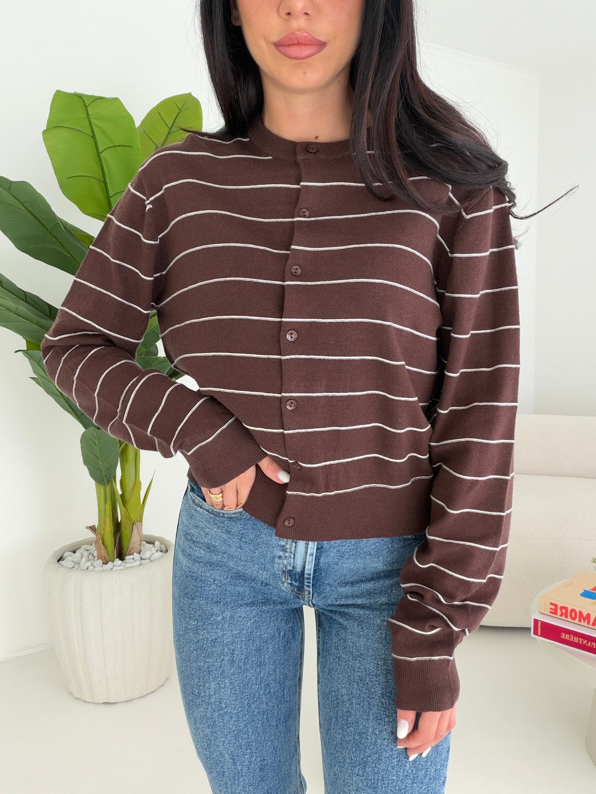 HG69100-CARDIGAN RORY CHOCO