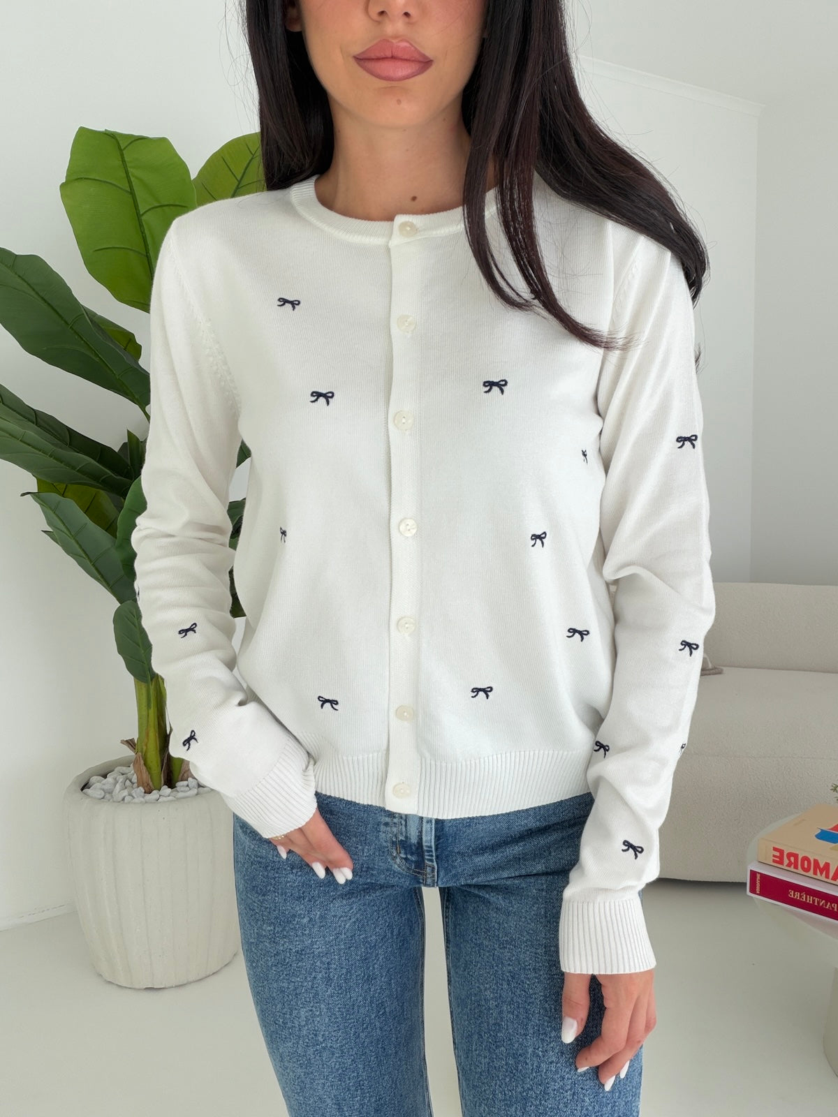 TC2115-CARDIGAN FLAKES MILK