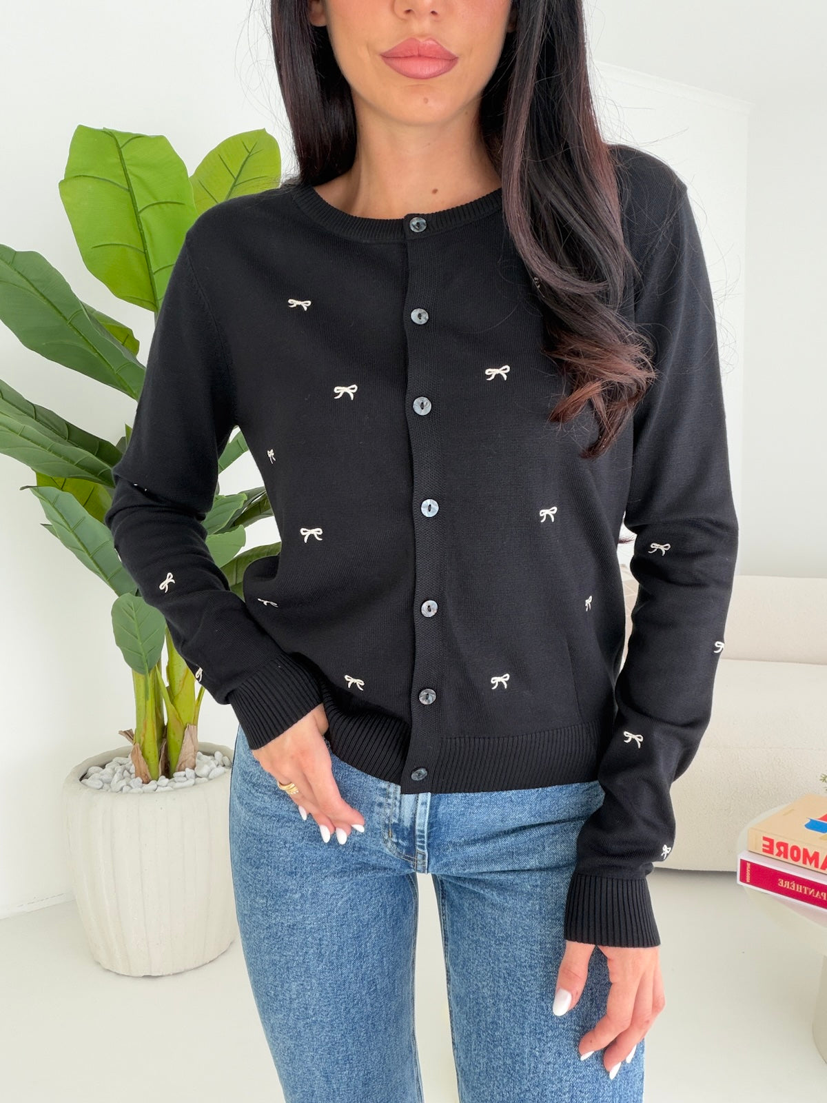 TC2115-CARDIGAN FLAKES NERO