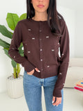 TC2115-CARDIGAN FLAKES CHOCO
