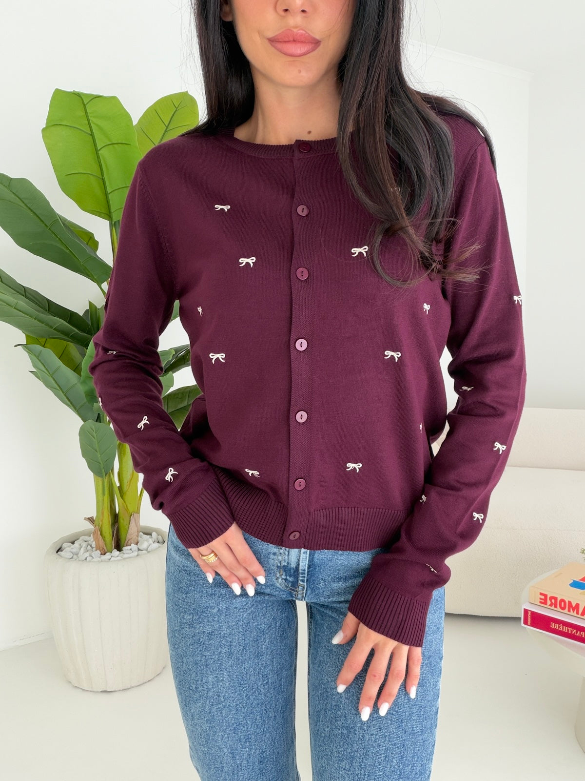 TC2115-CARDIGAN FLAKES WINE