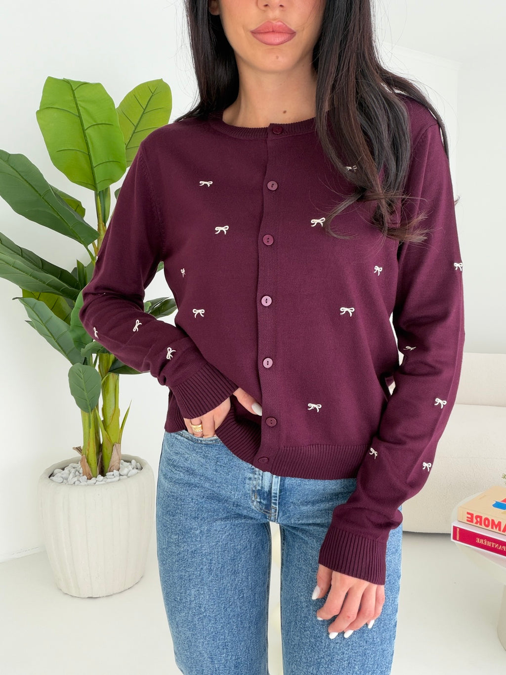 TC2115-CARDIGAN FLAKES WINE