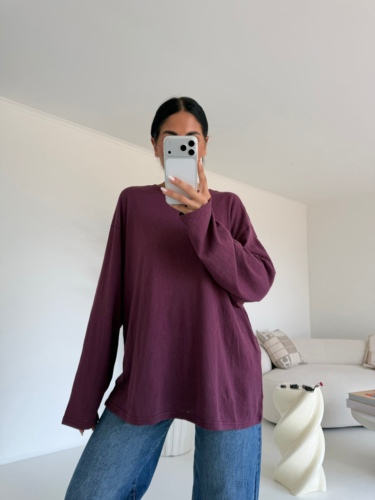 19366- MAGLIA LONG SLEEVE BURGUNDY